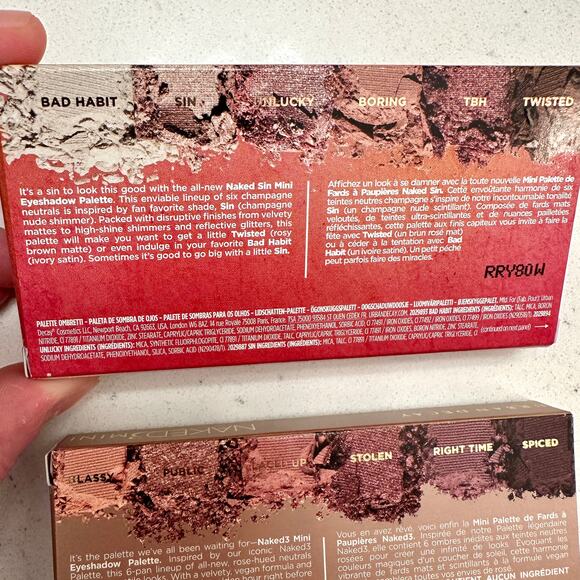 NEW URBAN DECAY 2 PC SET – Naked3 Soft Pink Eyeshadow Palette + Naked Sin - Picture 3 of 15